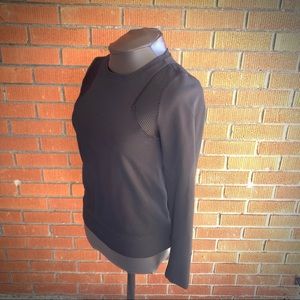 Banana Republic black top with mesh